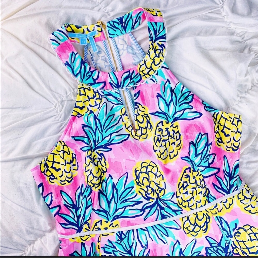 Draper James Pink and Yellow Pineapple Dress